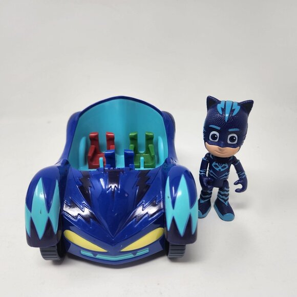PJ Masks Catboy Figure & Blue Cat-Car Toy Vehicle By Just Play Cat Boy 2 Pc - Picture 1 of 10